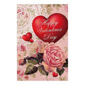 Morigins Heart Rose Decorative Double-Sided Happy Valentine Day House Flag 28" x 40"