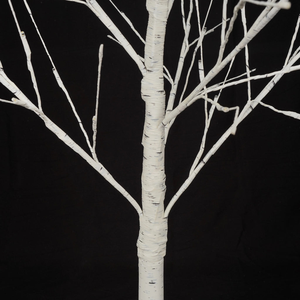 AECOJOY Set of Lighted Birch Tree, 4FT/5FT/6FT LED Artificial Tree with Warm White Lights, Christmas Tree for Decoration