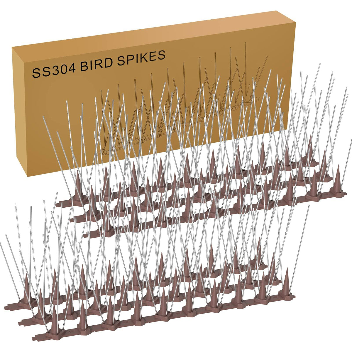 Bird Spikes,16 Pack Stainless Steel Bird Spikes, Bird Repellent Devices Outdoor, Bird Deterrent Spikes for Pigeons and Other Animals, for Garden