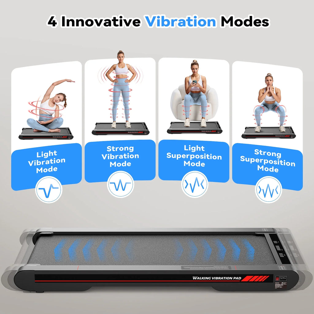 Sperax Walking Pad Treadmill with APP, 3 in 1 Portable Under Desk Treadmill Fitness, Walking Vibration Workout Pad with Remote Control