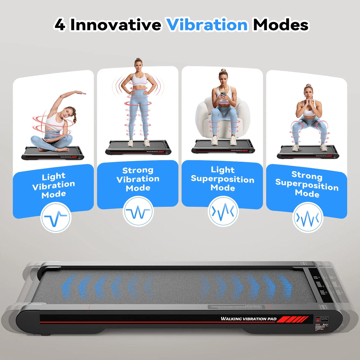 Sperax Walking Pad Treadmill with APP, 3 in 1 Portable Under Desk Treadmill Fitness, Walking Vibration Workout Pad with Remote Control