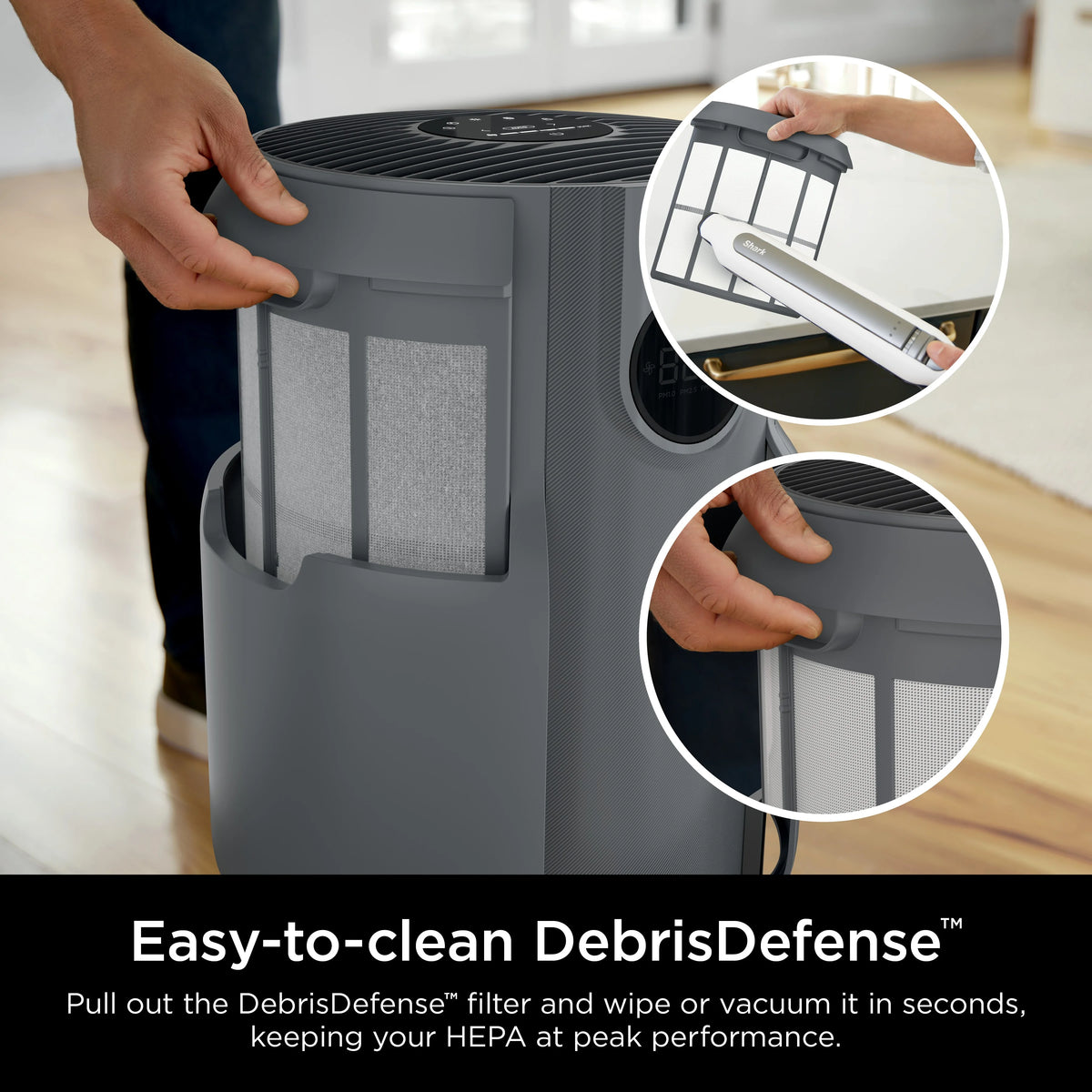 Shark Neverchange Air Purifier, 5 - Year HEPA Filter, 600sq. Ft. Gray, HP150