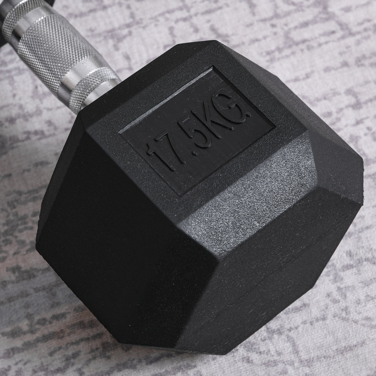 HOMCOM Kurzhantel, 17,5 kg Hantel, Hantel, Gewicht, Anti-Rutsch-Griff, Schwarz + Silber