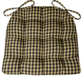 Barnett Products Dining Chair Pad with Ties - Black & White Checkers 1/4 inch Checked Pattern - Size Standard - Latex Foam Fille