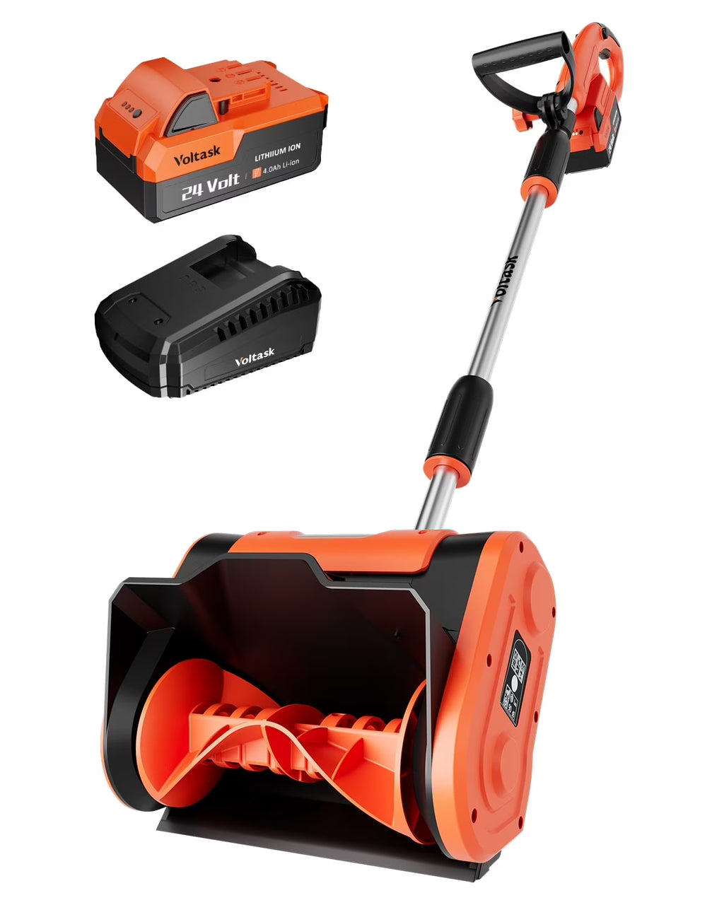 VOLTASK Cordless Snow Shovel - 24V | 11 - Inch | 4 - Ah Cordless Snow Blower, Battery Snow Blower with Adjustable Front Handle (4 - Ah Battery & Quick Charger Included)