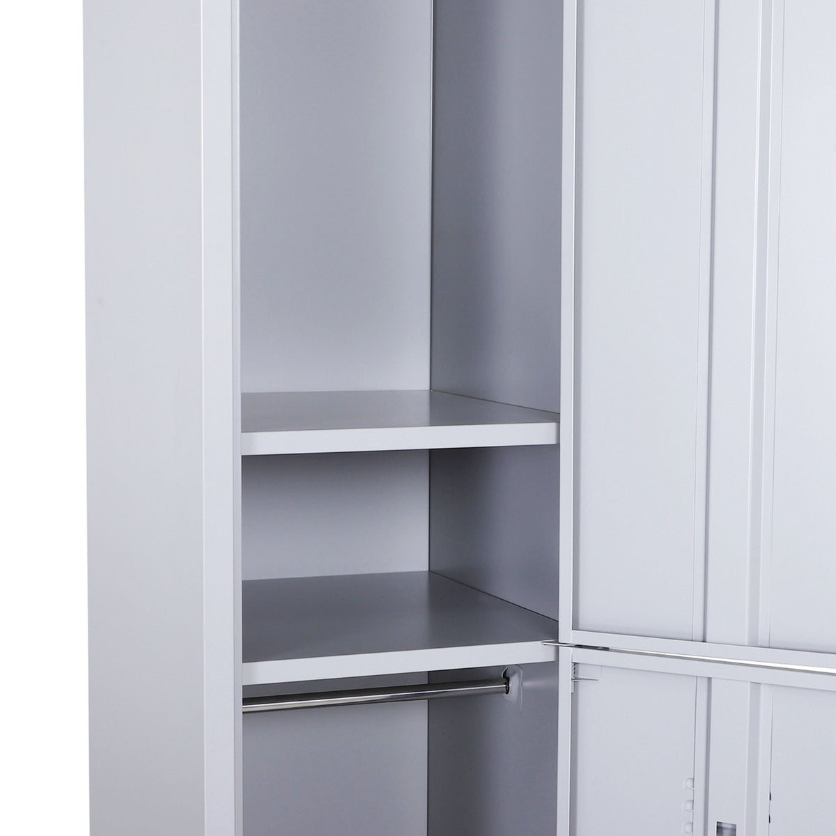 Vinsetto Metallschrank mit 2 Fächern, abschließbar mit 2 Schlüsseln, 4 Regale, 38 x 46 x 180 cm, Grau