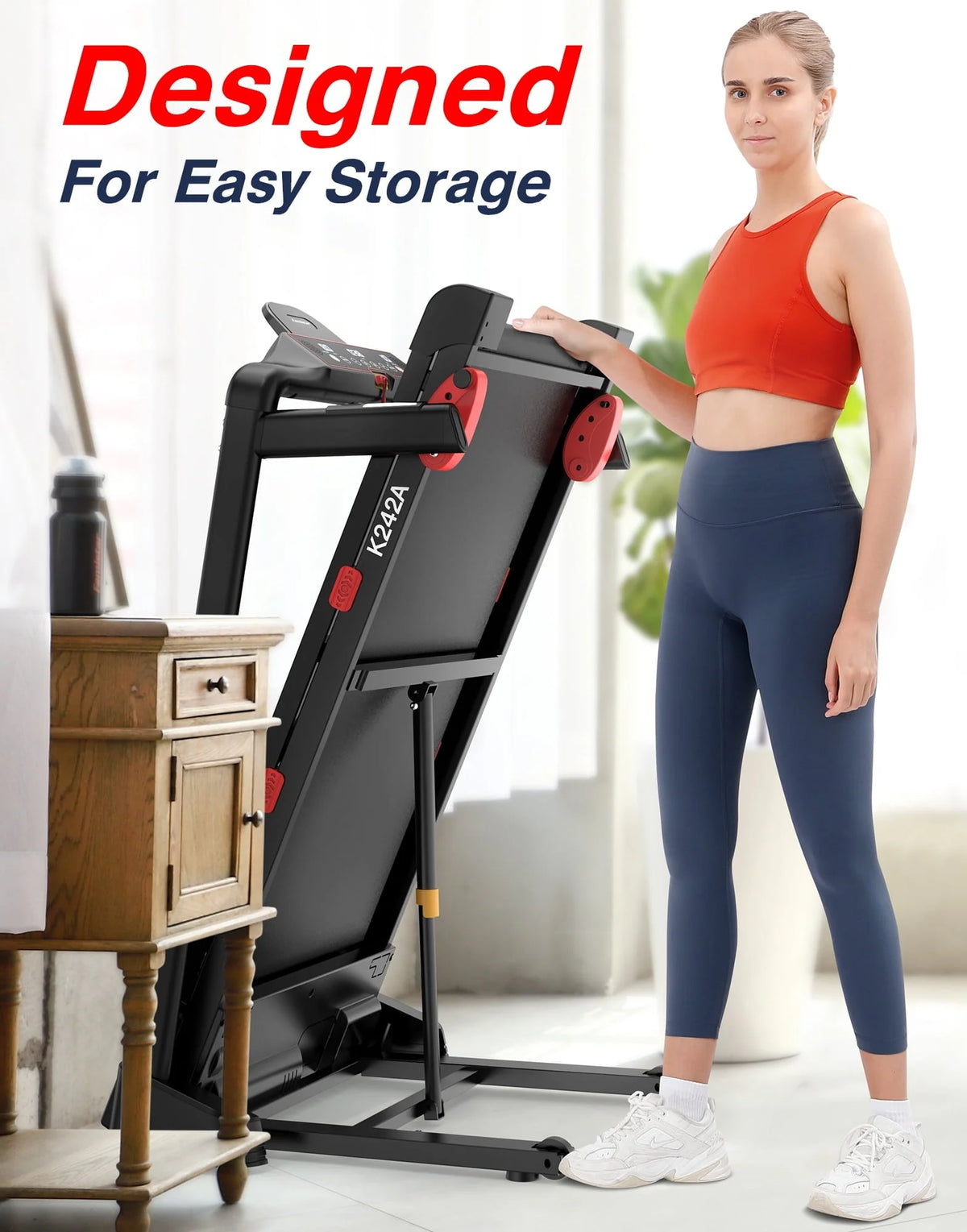 Folding Treadmill Clearance for Home with Adjustable Incline, Smart APP, 8MPH Speed, 250 lb, Hifi Bluetooth Speakers, 15 Programs 3 Modes, 3.0HP Foldable Compact Treadmill Walking Running Machine