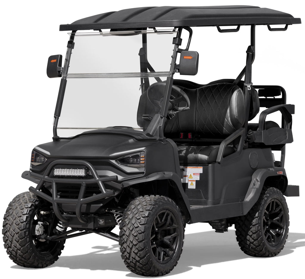 Coleman Powersports CGC2 51.2V Electric Utility Golf Cart, 4 - Seater Vehicle up to 20 MPH & 40 Miles Range, 5kw Motor, LCD Display & Rear Storage, Ages 16 and up, Matte Black