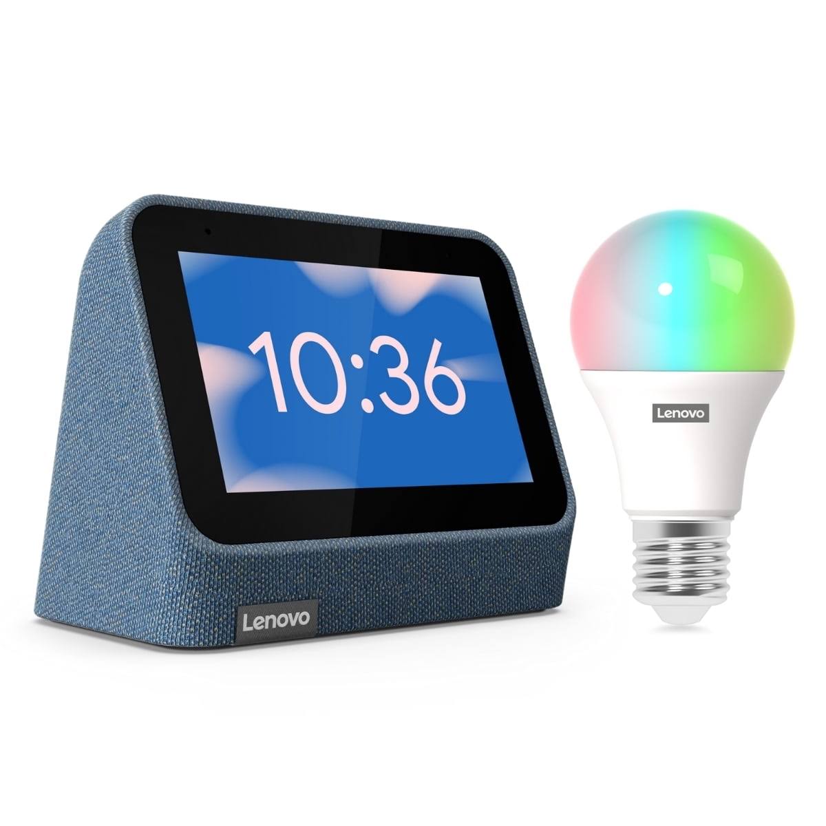 Lenovo Smart Clock Gen 2 - Blue + Color Smart Bulb