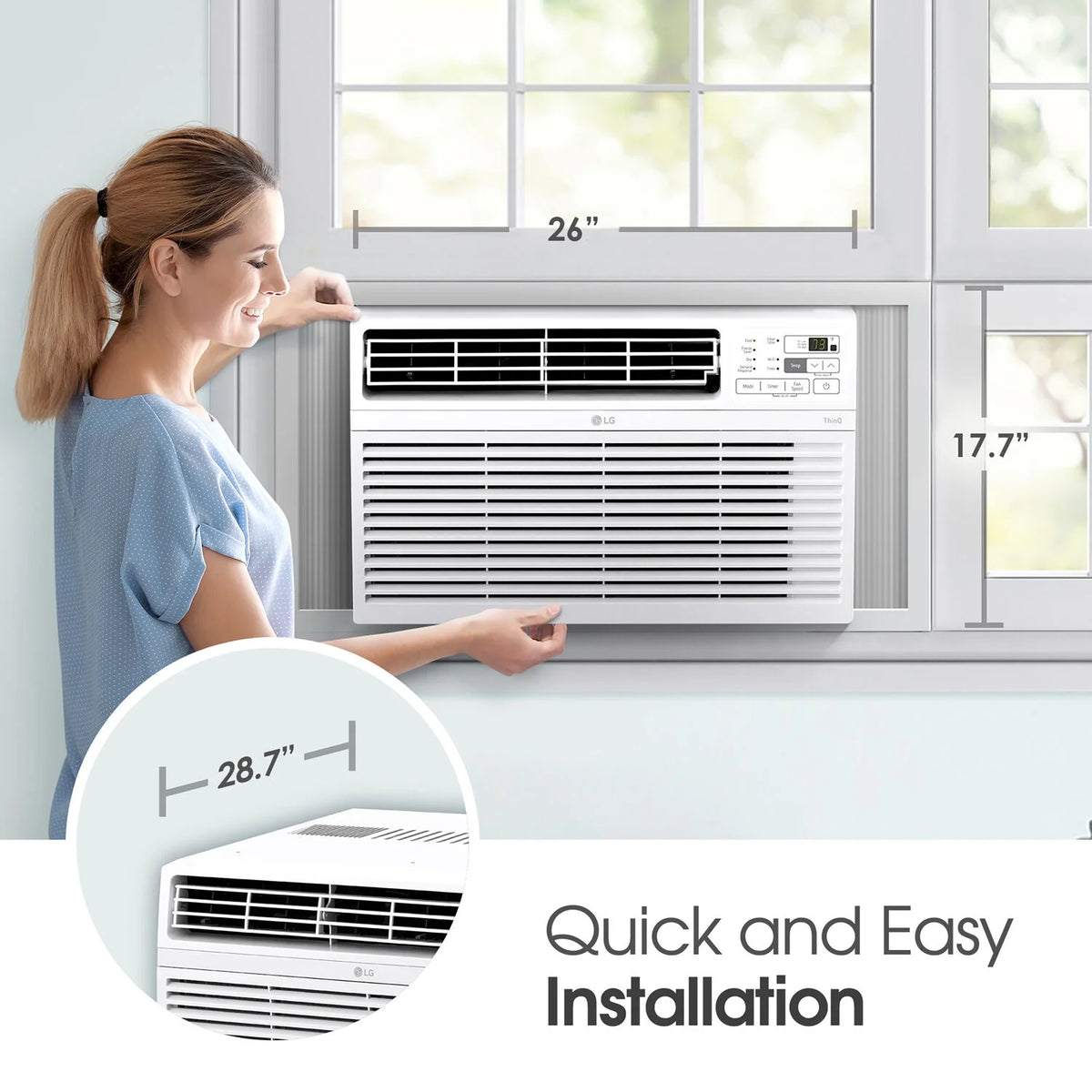 LG 24, 500 BTU 1550 Sq Ft 230V Window Air Conditioner, LW2524RD