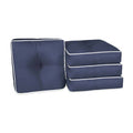 Outdoor/ Indoor 4-Piece Wicker Seat Cushion Set for Patio Furniture - Navy
