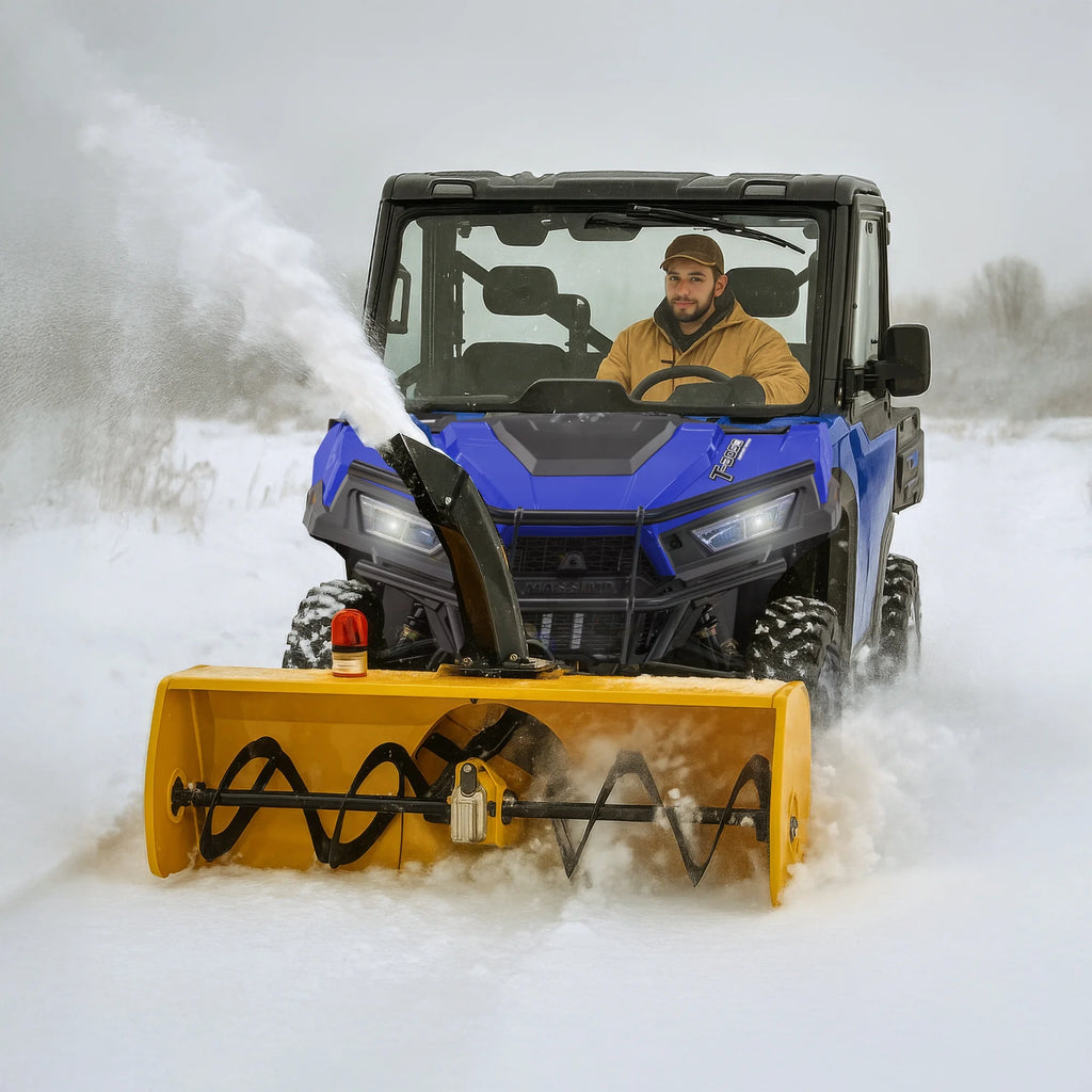 Massimo 60" Snow Blower 2 - Stage - 13HP 420cc Gas Powered UTV/ATV Attachment for Heavy Duty Snow Removal