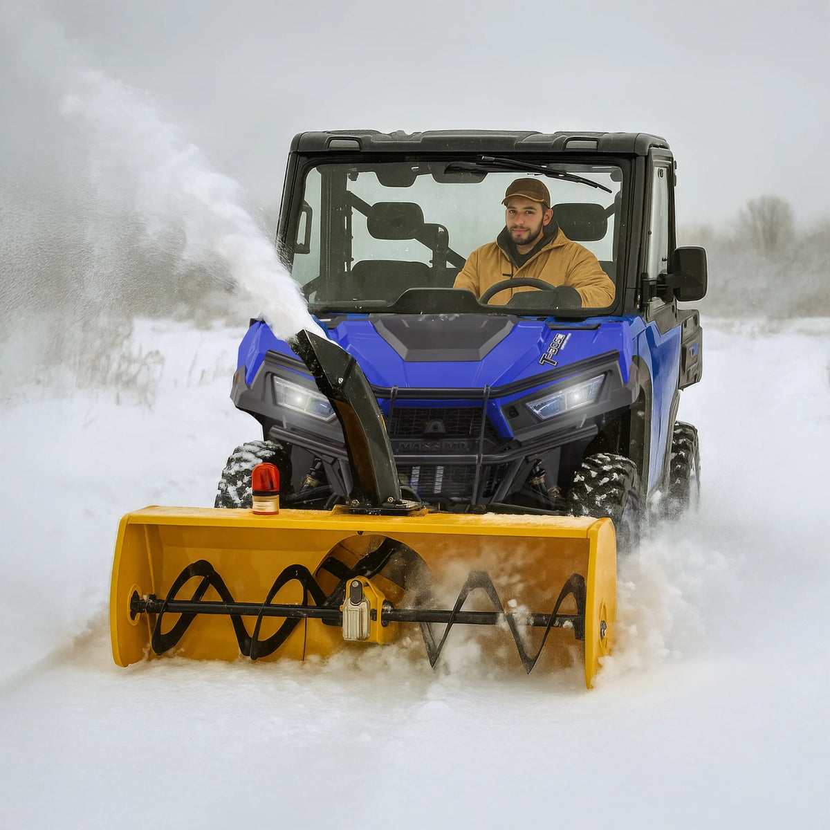 Massimo 60" Snow Blower 2 - Stage - 13HP 420cc Gas Powered UTV/ATV Attachment for Heavy Duty Snow Removal