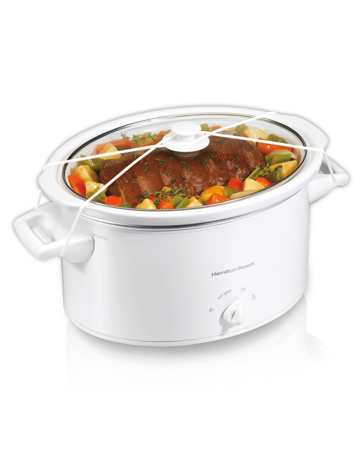 Hamilton Beach 8 Qt Slow Cooker, White