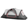 Outsunny Campingzelt, 2 Räume, Trennwand, für 6-8 Personen, Regenschutz, Grau