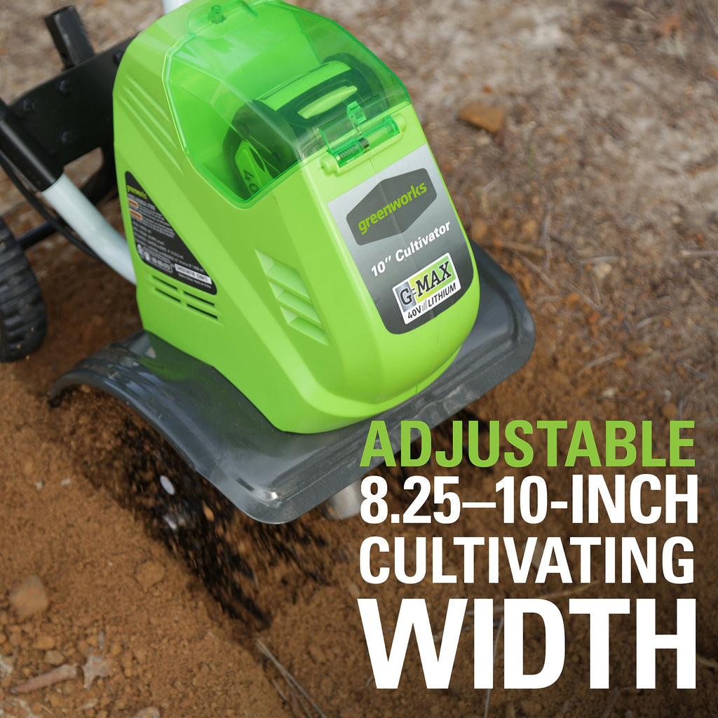 40V 10-inch Cordless Cultivator/Tiller with 40 Ah Battery and Charger. 27062