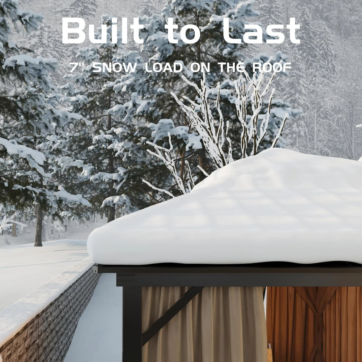 10x10 Hardtop Gazebo with double metal roof. aluminum frame. net. and curtain. All-weather. ideal for patio. deck. garden. backyard. Khaki.