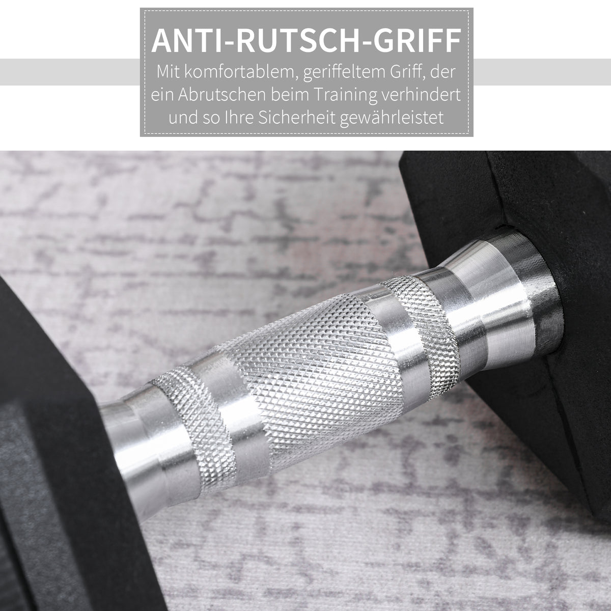 HOMCOM Kurzhantel, 17,5 kg Hantel, Hantel, Gewicht, Anti-Rutsch-Griff, Schwarz + Silber