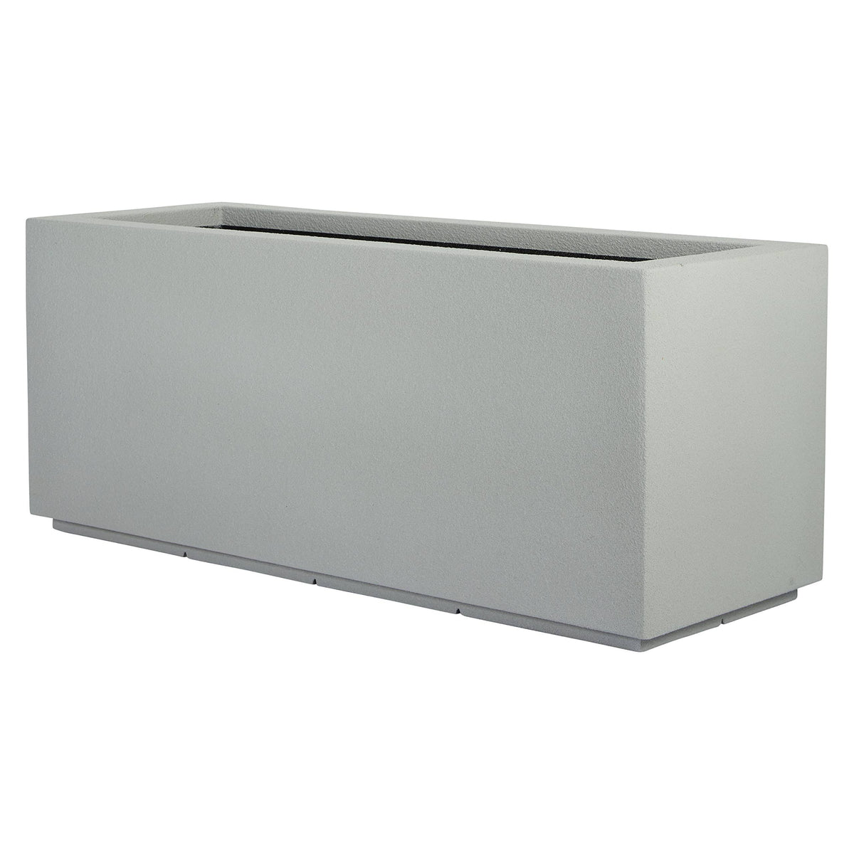 Polystone Planters Milan Tall 46 in. x 19 in. Gray Trough Planter
