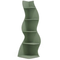 Finihen 5 - Tier Corner Bookcase, Wood Bookshelf Storage Organizer, 70" Tall Display Standing Shelf Unit for Bedroom, Living Room, Green