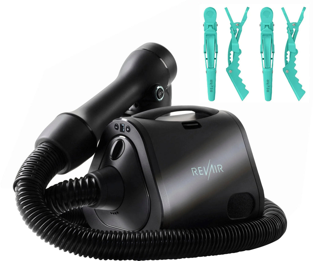 Reverse-Air Hair Dryer with Hair Clips C Black