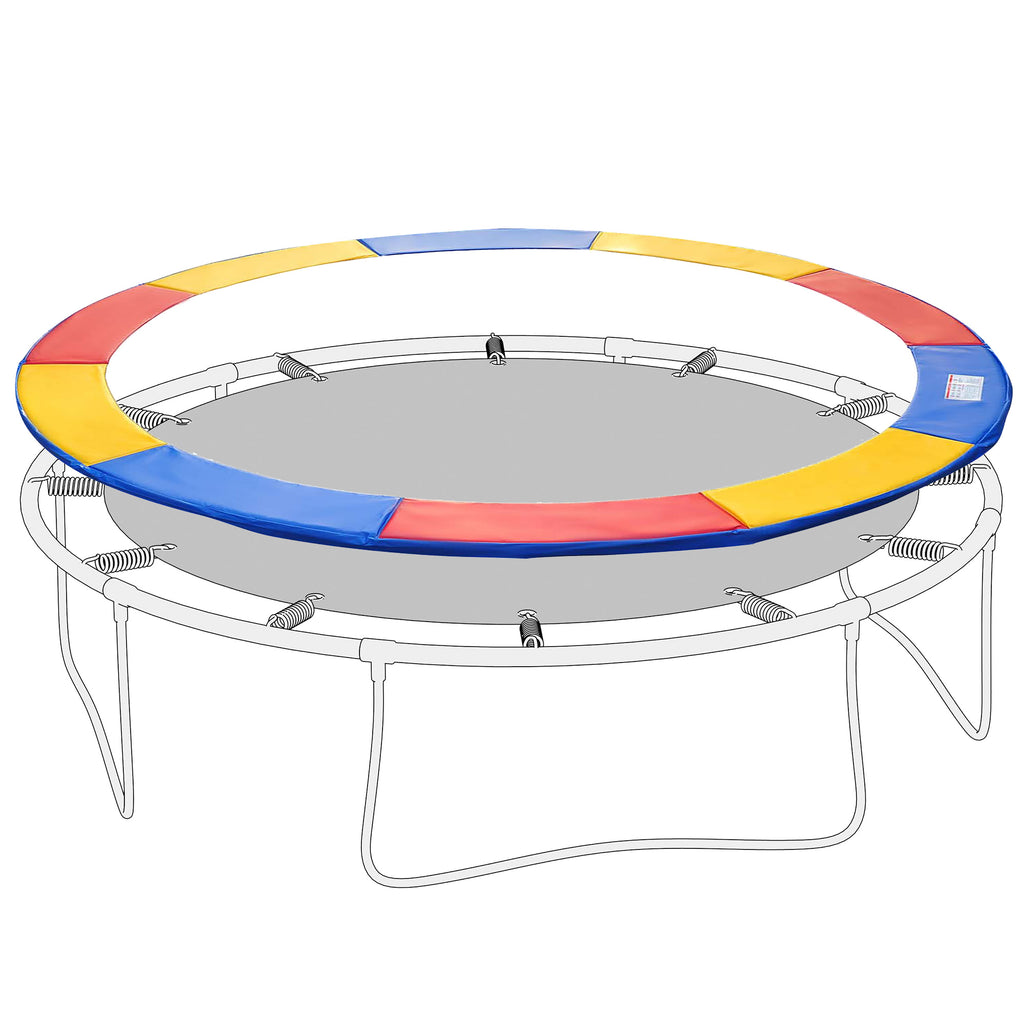 HOMCOM Trampolin Randabdeckung Sicherheitsnetz Wetterplane Leiter Randabdeckung: Ø 244cm Bunt