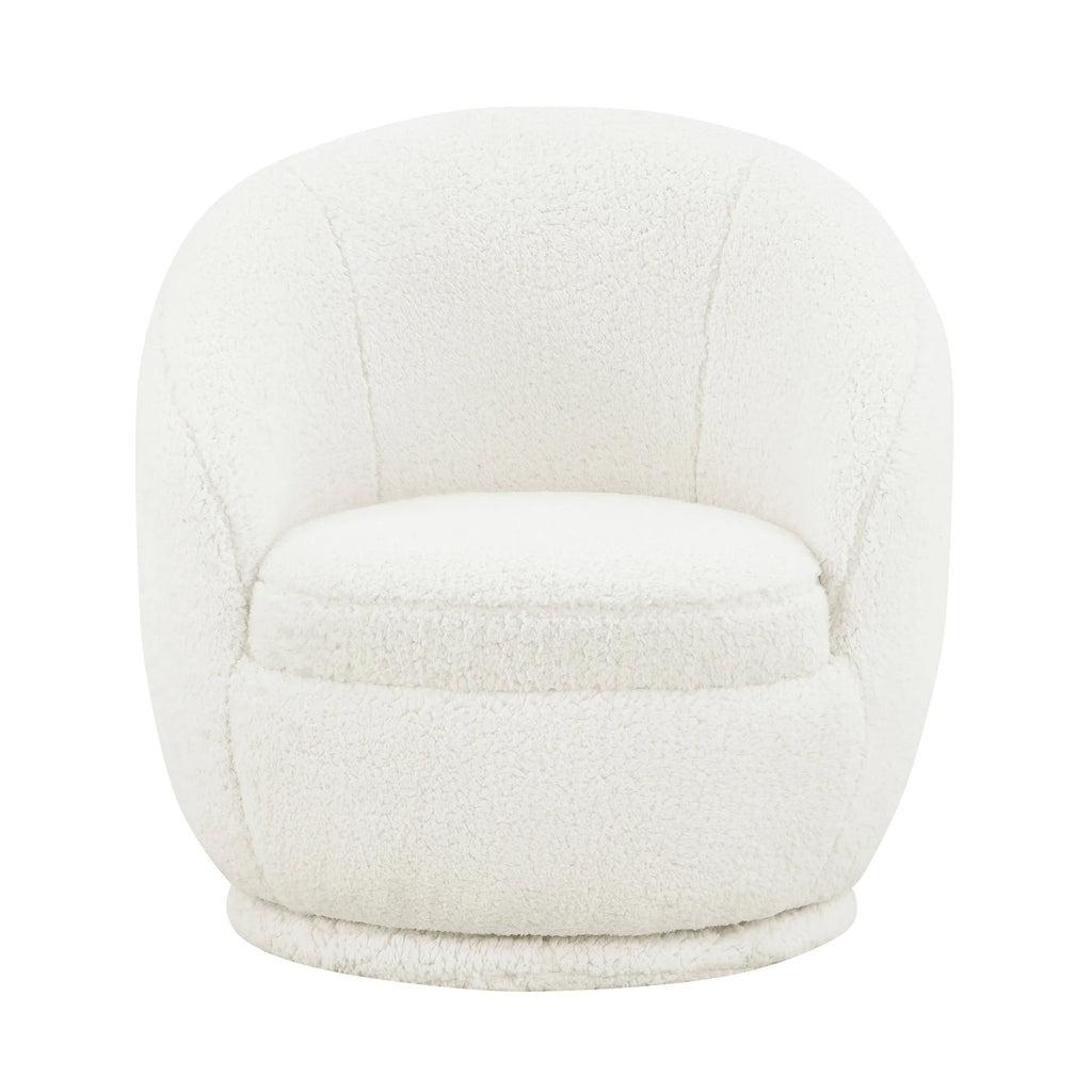 Better Homes & Gardens Mira Kids Swivel Chair, Cream Faux Shearling