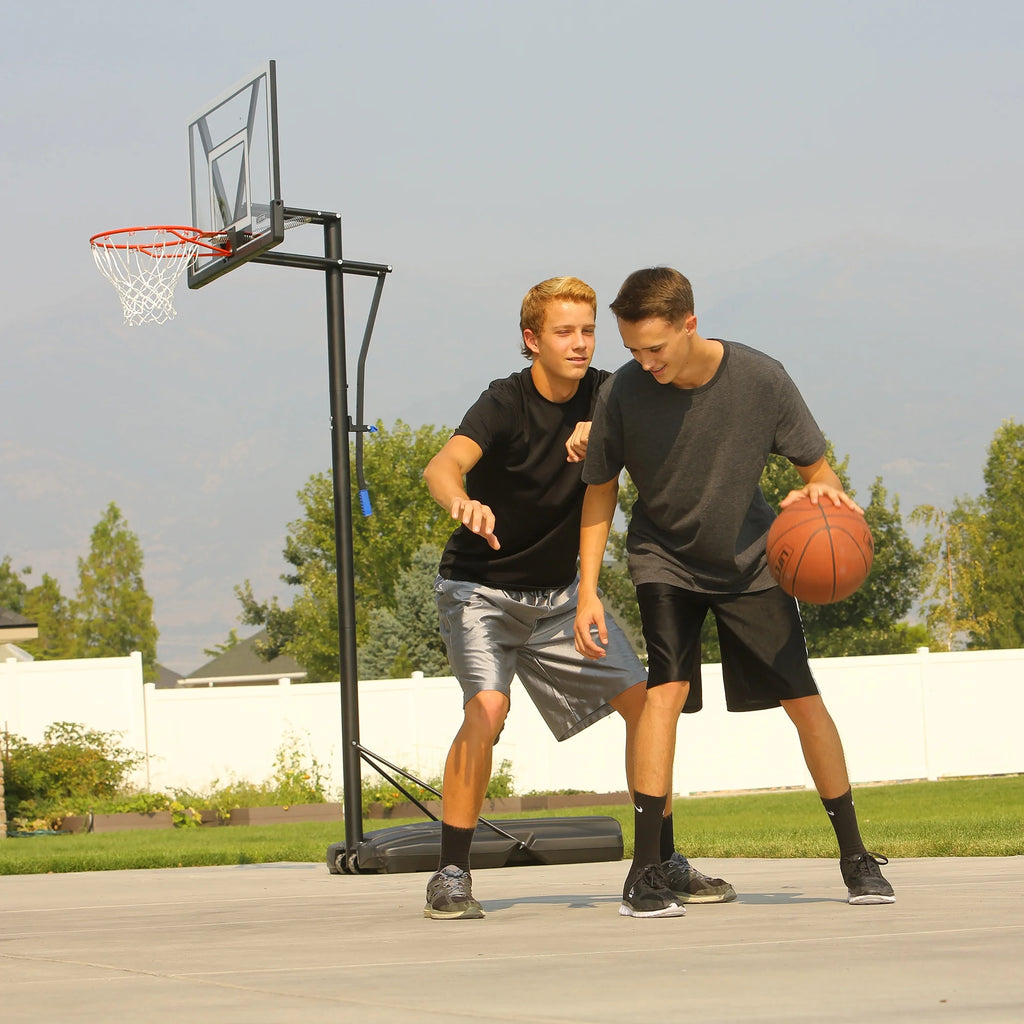 Lifetime 48 - Inch Shatterproof Portable Basketball Hoop with Strong Arm Adjustment & Slam - It Rim - Model 90585 - Outdoor Play