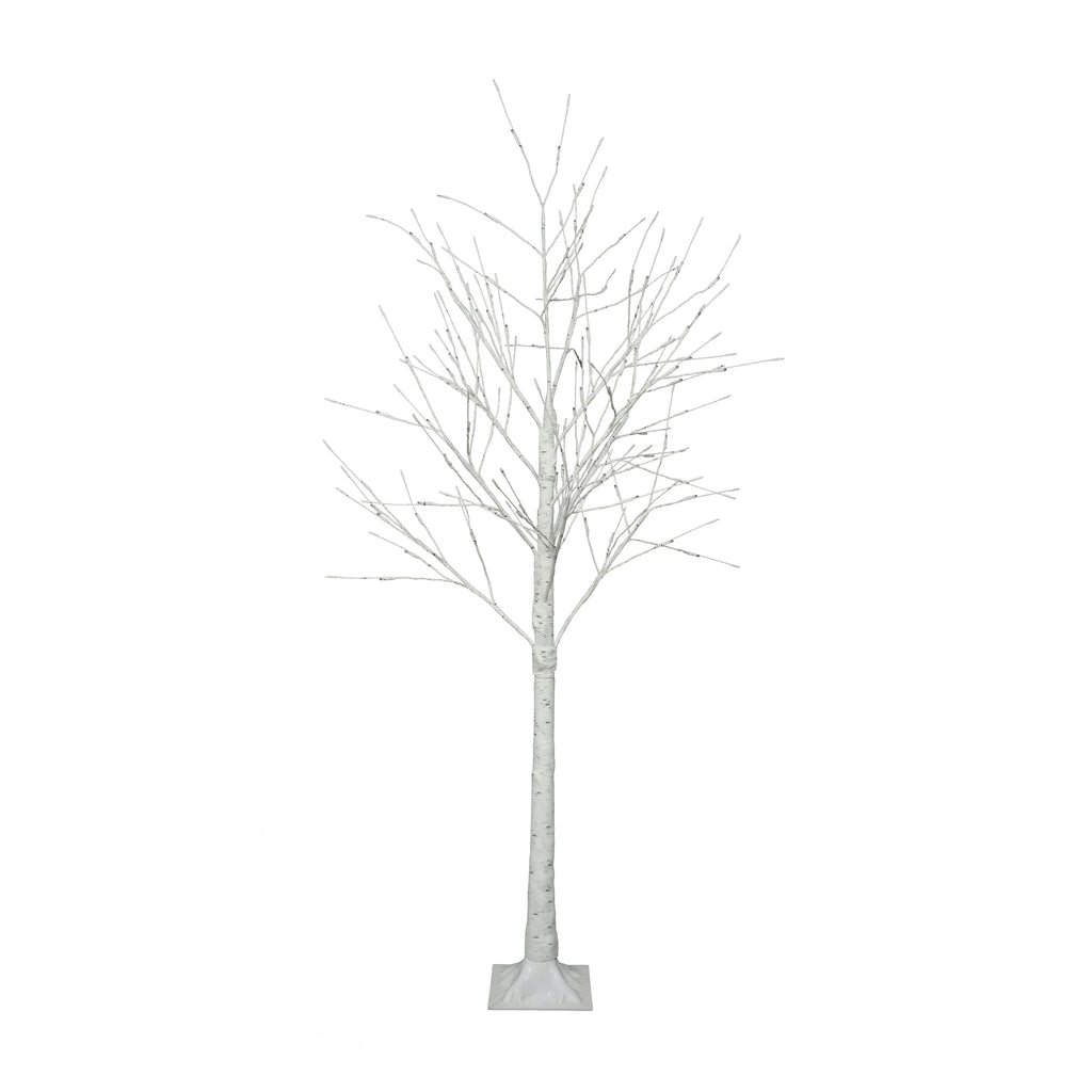 AECOJOY Set of Lighted Birch Tree, 4FT/5FT/6FT LED Artificial Tree with Warm White Lights, Christmas Tree for Decoration