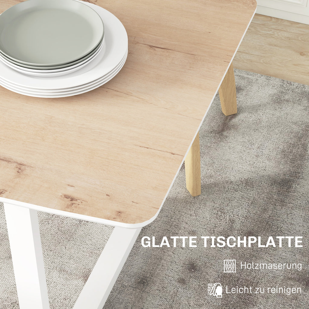 HOMCOM Klappbarer Esstisch, ausziehbar, industrieller Stil, MDF-Holzoptik, Metall, 120-160 x 80 x 76 cm, Eiche