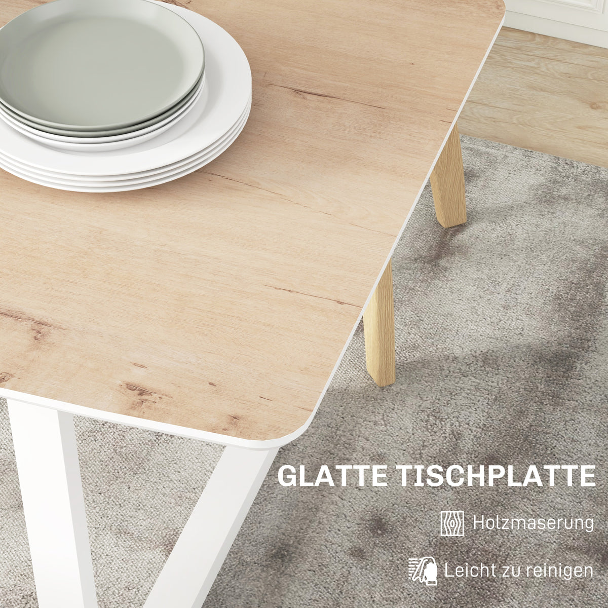 HOMCOM Klappbarer Esstisch, ausziehbar, industrieller Stil, MDF-Holzoptik, Metall, 120-160 x 80 x 76 cm, Eiche
