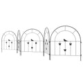 Outsunny Gartenzaun Zaun Stahl 300 cm x 70 cm hoch Dekorativer Gitterzaun Set Zaunelemente Schwarz