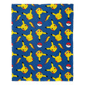 Pokemon Pikachu Pokeball Lightning Bolt Print Super Plush Throw Blanket, Size: 46, Blue