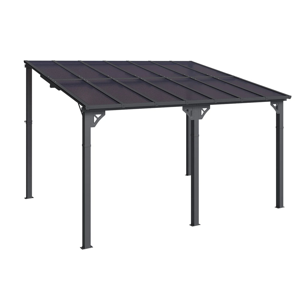 Sumnthink 10'X12' Gazebo for Patio, Gazebo Pergola with Sloped Roof, Large Wall - Mounted Heavy Duty Awnings, for Patio, Deck and Backyard