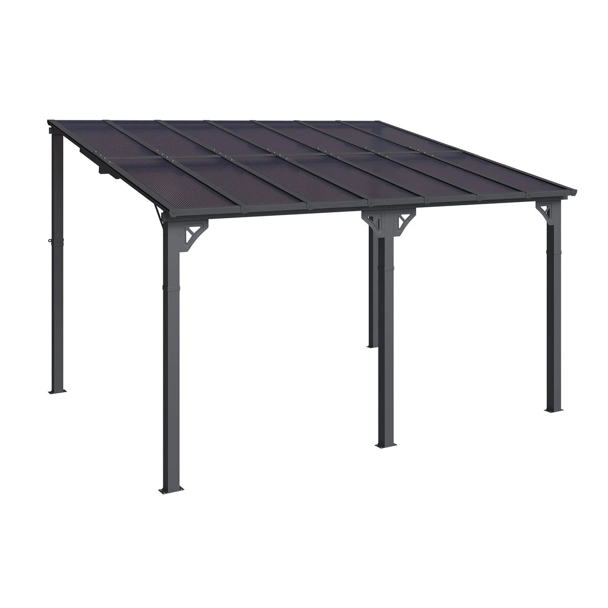 Sumnthink 10'X12' Gazebo for Patio, Gazebo Pergola with Sloped Roof, Large Wall - Mounted Heavy Duty Awnings, for Patio, Deck and Backyard