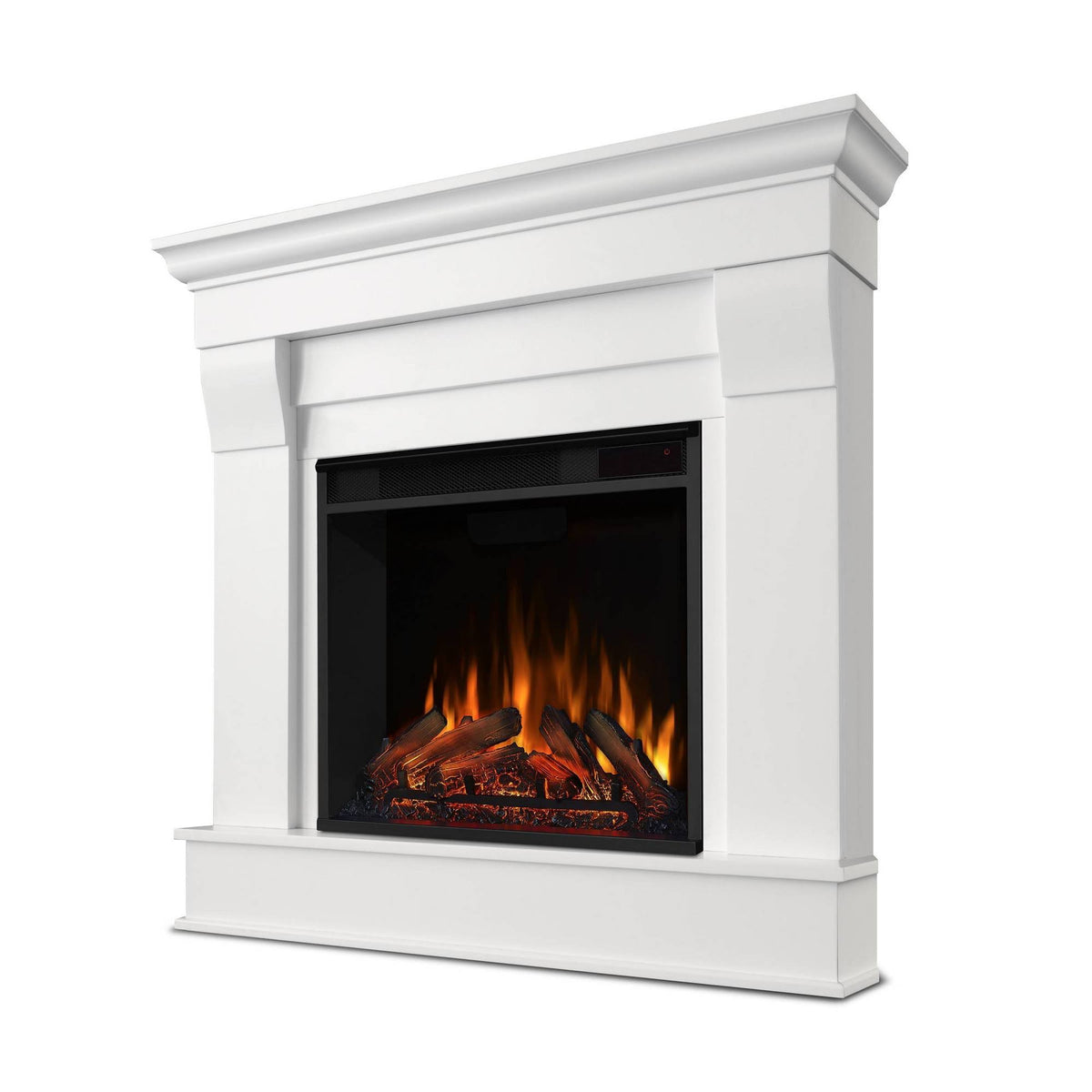 Real Flame Chateau Electric Corner Fireplace, White