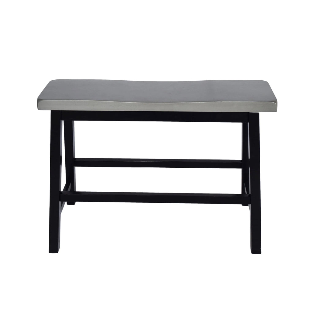 Noble House Dickson Farmhouse 4 Seater Rubber Wood Counter Dining Set, Gray and Black