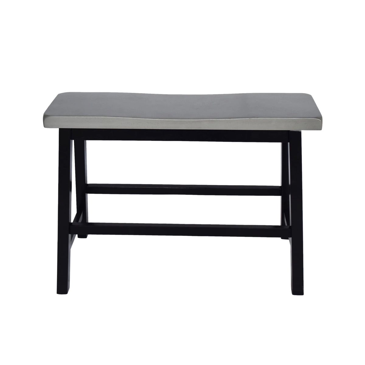 Noble House Dickson Farmhouse 4 Seater Rubber Wood Counter Dining Set, Gray and Black
