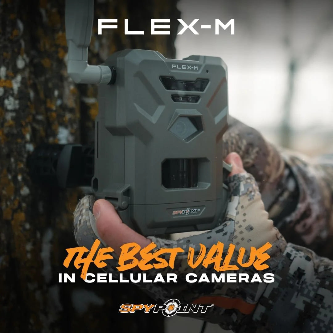 SPYPOINT Flex - M Twin Pack Cellular Trail Camera - Hunting Trail Monitor with GPS, Night Vision, Dual - Sim LTE, IP65 Water - Resistant