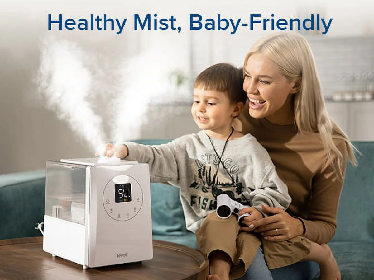 Levoit Smart Warm and Cool Mist Humidifier for Room, 6 L Top Fill Air Vaporizer for Large Rooms, Lv600s, White