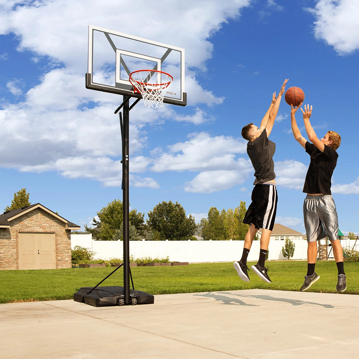 Lifetime 48 - Inch Shatterproof Portable Basketball Hoop with Strong Arm Adjustment & Slam - It Rim - Model 90585 - Outdoor Play
