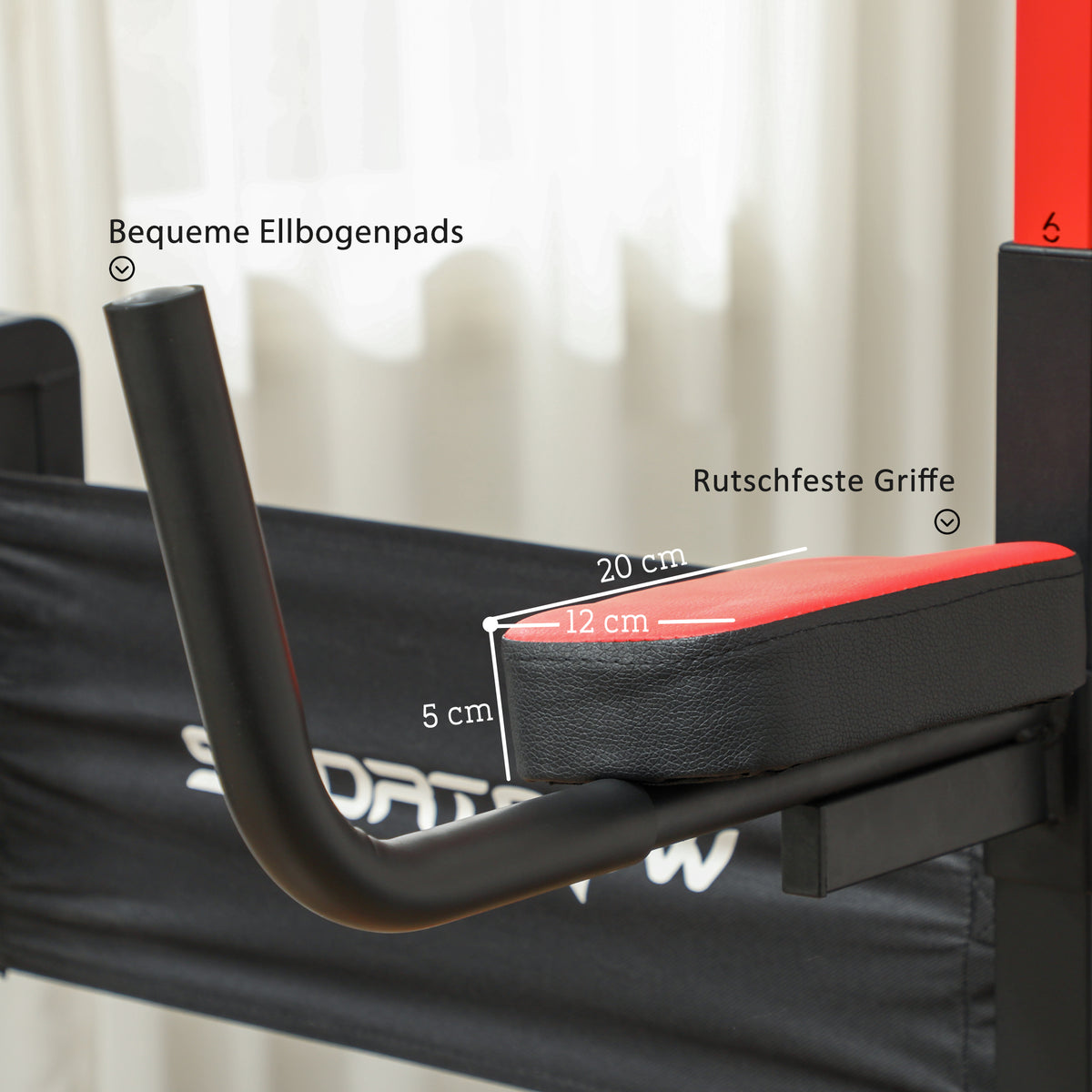 SPORTNOW Faltbarer Power Tower, Klimmzugstation, höhenverstellbar, für Push-ups und Liegestütze, Leichte Montage, Metall