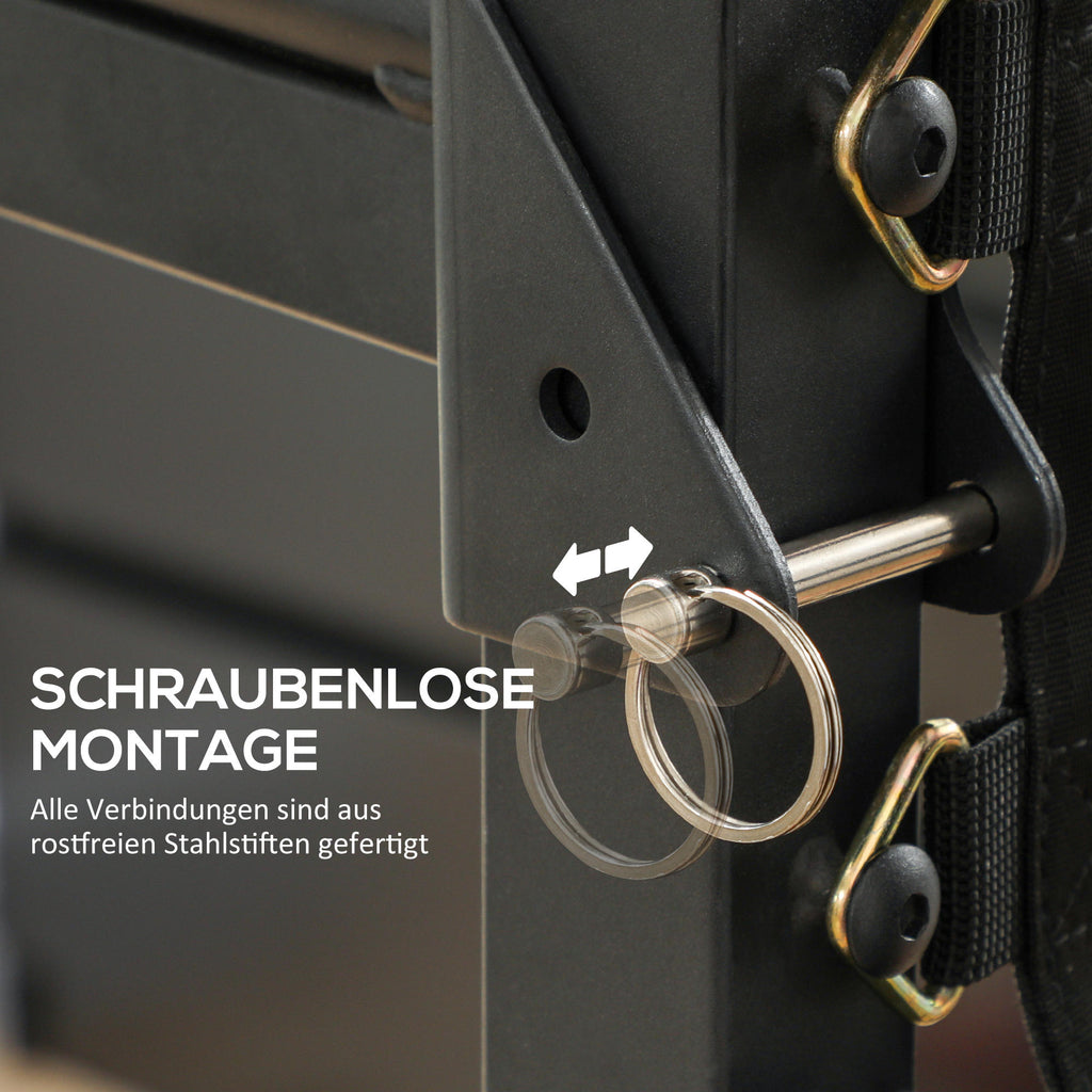 SPORTNOW Faltbarer Power Tower, Klimmzugstation, höhenverstellbar, für Push-ups und Liegestütze, Leichte Montage, Metall