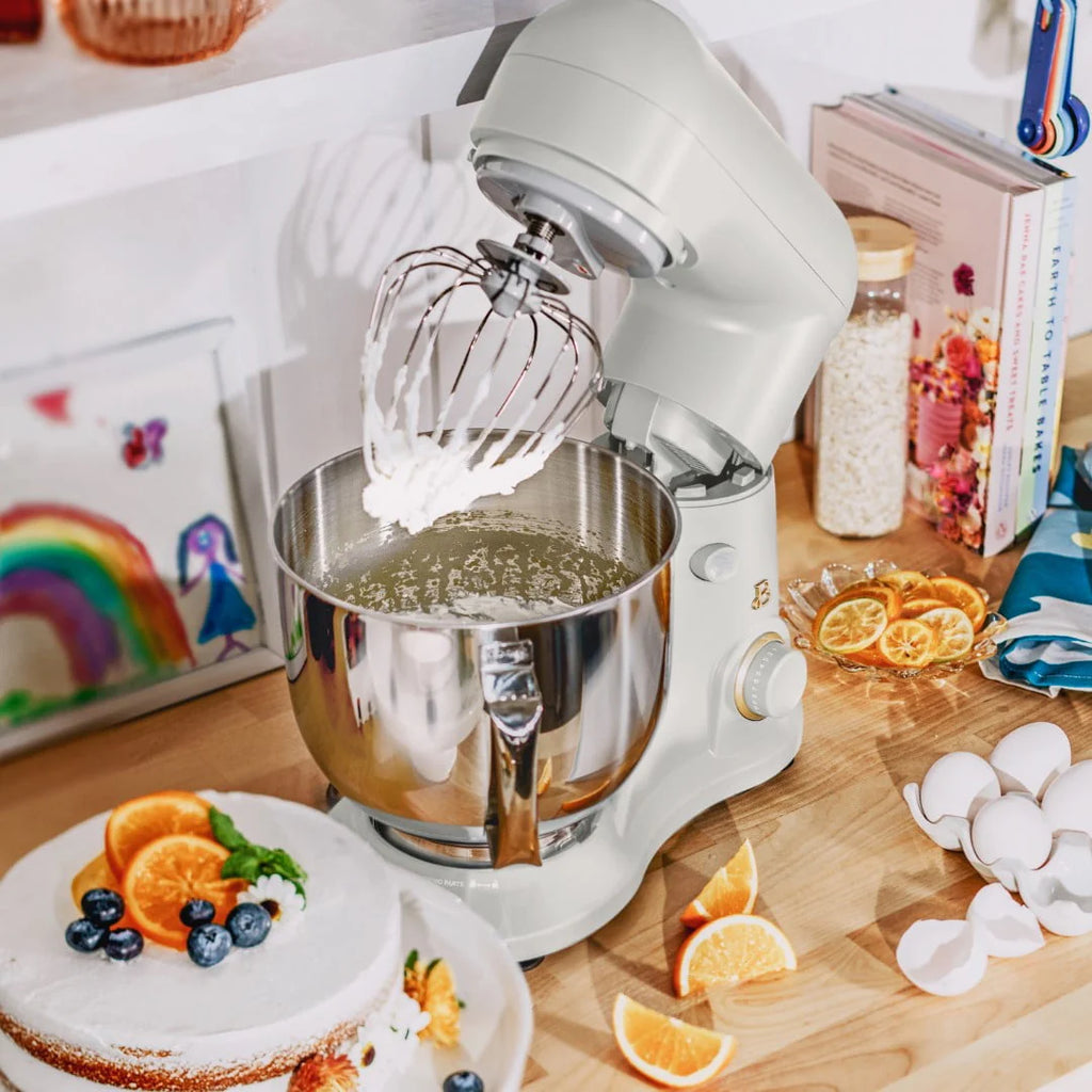 Beautiful 5.3 Qt Stand Mixer, Lightweight & Powerful with Tilt - Head, White Icing by Drew Barrymore