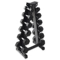 Fitness Heavy-Duty Rubber Dumbbell Weight Set with Rack. 210 lbs (5-30 lbs)