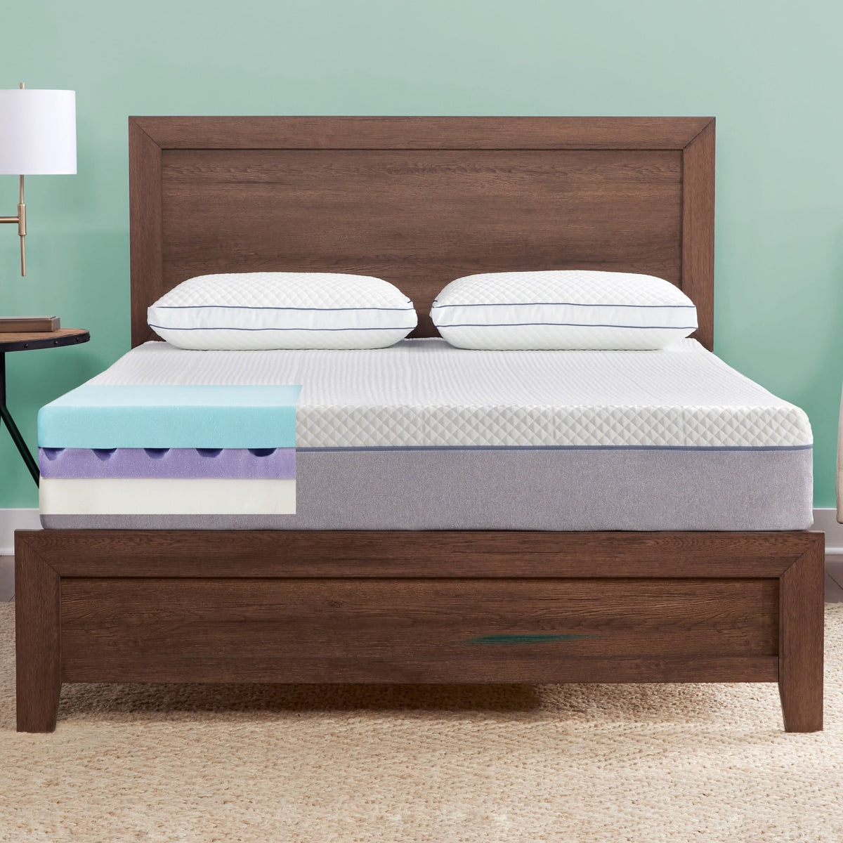 Style Premium Selection 10 Memory Foam Mattress. Queen. with 2 Queen Pillows