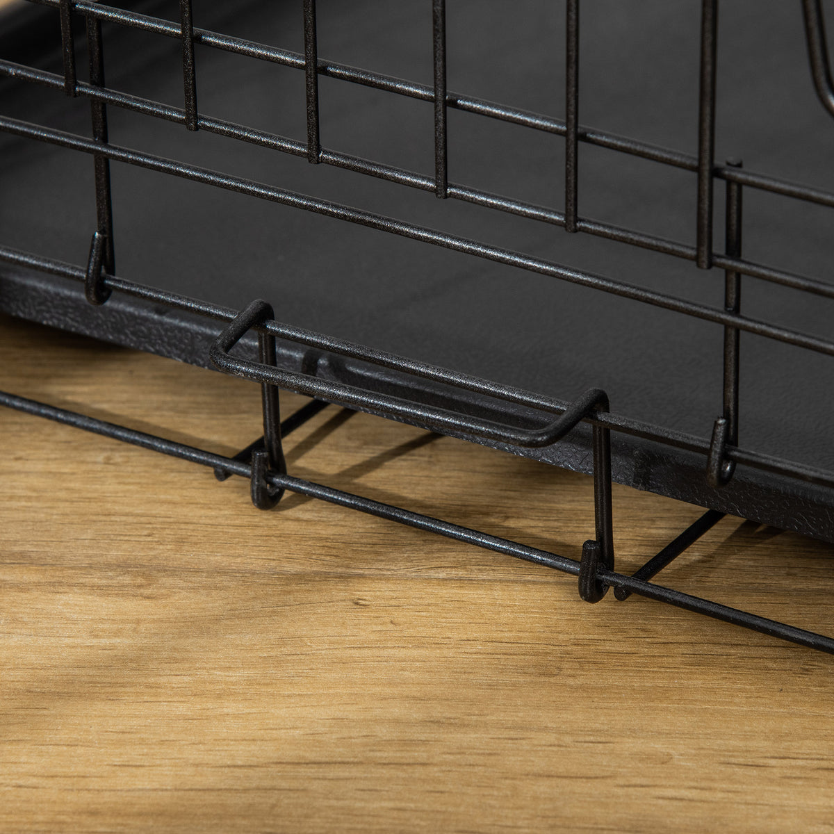 PawHut Hundekäfig, Transportkäfig, Drahtkäfig, herausnehmbare Bodenwanne, Schwarz