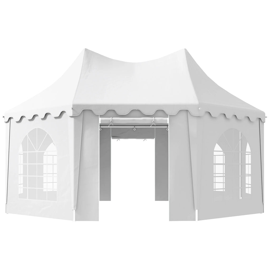 Outsunny 22.3' x 16.4' White Event Outdoor Canopies, Portable