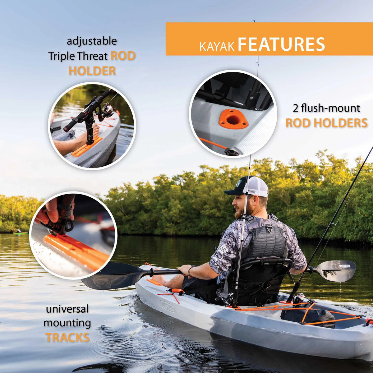 Lifetime Tamarack Pro 123 in Sit - on - Top Kayak, Eclipse Fusion (91058)