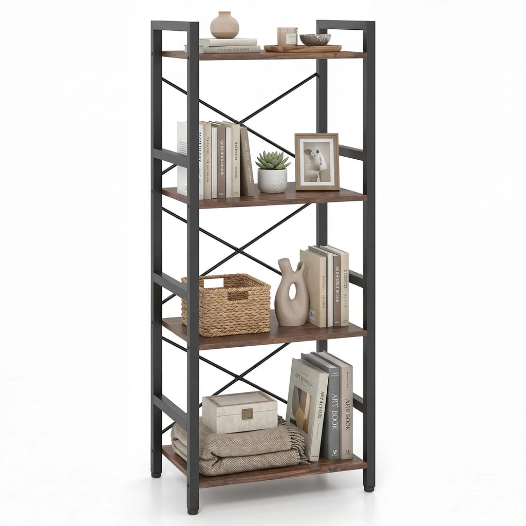 Tangkula 3-Tier Industrial Bookshelf for Home Office